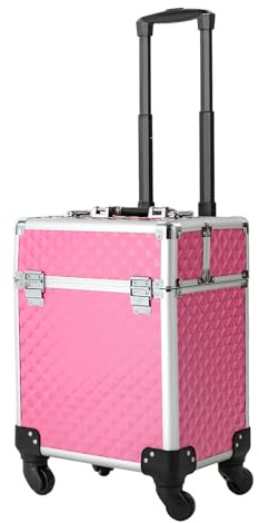Donened Valigetta cosmetica trolley, 34 x 24 x 41 cm, da viaggio, per truccatori, parrucchieri, estetisti, ecc, color pesca, 34*24*41cm/13.39*9.45*16.14in, moderno