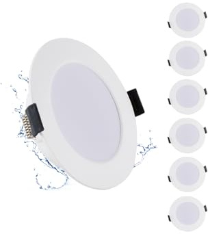 Grebeam 6x Faretti LED da Incasso 5W Bianco Freddo 6000K Foro Ø75-90mm 230V