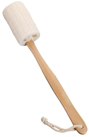 Luffa-ryggborste, luffa-ryggborste för duschen – naturlig skrubborste | duschborste med långt handtag, svamp, luffa-ryggskrubb för män och kvinnor