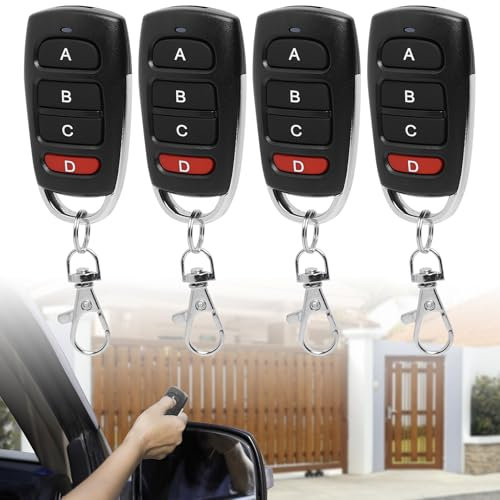 Mando a distancia universal para puerta de garaje, 433,92 MHz, Duplicador robusto con 4 botones, compatible con varias marcas, clonador para puertas y portones