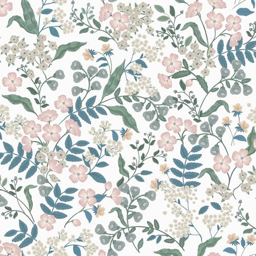 CiCiwind Peel and Stick Wallpaper 44×300cm White Floral Contact Paper Thicken Self Adhesive Vinyl Wrap Waterproof Sticky Back Plastic Wall Cabinets Furniture Decorative Film