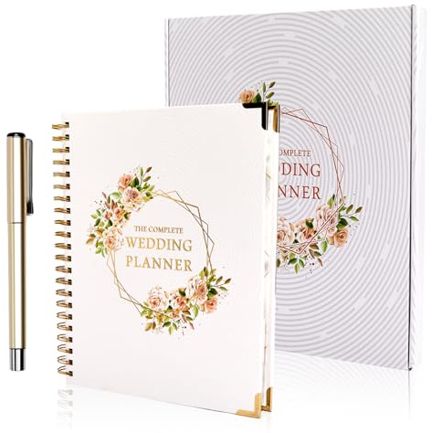 Nexhyp Wedding Planner Book Organiser – Premium Pearl Leather Cover with 188 Pages– Bridal Journal & Planning Diary Wedding Tips Countdowns, Engagement Gift for UK Couples, Brides and Grooms