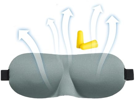 Máscara De Ojos Para - Máscara De Noche Transpirable Y Negro Total,Protección Bloqueando La Luz Para El Sueño | Para El Hogar, Viajes, Yoga, Siesta, Relajación, Descanso,