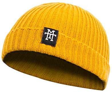 Manufaktur13 M13 Heritage Docker Beanie - Dockermütze, Work Wear Dockercap, Fischermütze, Strickmütze, Vegan (Mustard)
