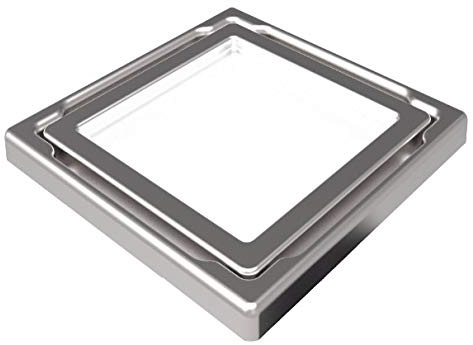 MERT Bodenablauf Flach mit Glas Abdeckung (Weiss)