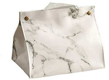 1 x scatola di fazzoletti bianco in pelle dispenser cosmetici tavolo organizer copertura per la decorazione della casa