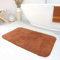 Wecon Home Moderner Flauschiger und waschbarer Badezimmerteppich aus Baumwolle - Ole (70 x 120 cm, Terracotta)