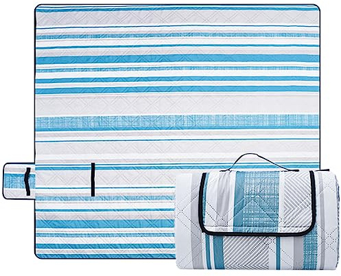 HOTLIKE Coperta da Picnic, 200 x 200cm Portatile Pieghevole Coperta da Spiaggia, Lavabile in Lavatrice & Antisabbia Grande Picnic Blanket con Retro Impermeabile, per Campeggio, Parchi, Picnic