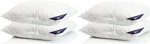 4 Stück (Set) Daunenkissen | 3-Kammer Kopfkissen | Dreikammerkissen 80x80 cm | Füllgewicht: 1600 Gramm | 100% Baumwollbezug | Kopfkissen 80x80 Daunen | Federkissen | kein Lebendrupf | weiß