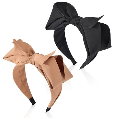 DUINIU 2-Piece Set of Bow Headbands, Fashionable Women's Headwear, Black and Gold Headbands, Elegant Women's Hairpins
