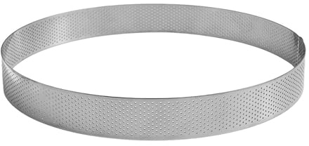 GOBEL - Cerchio per torta perforato - Cerchio per pasticceria perforato - INOX - Ø 24 cm - Altezza 3,5 cm - Qualità professionale - Made in France, Silver