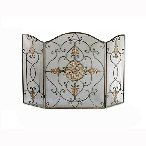 Porte per caminetti Parascintille Parascintille Parascintille Parascintille a 3 pannelli Schermo di copertura per caminetto Griglia in metallo Decorazione domestica nera Accessori per caminetti i