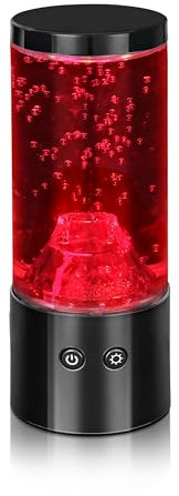 Faithorse LED Lavalampen Vulkan Lampe, Lavalampe Kinder mit Roten LED Lichtern Wassersäule Simulierten Vulkanausbruch, Nachtlicht Kinder Zimmer Leselampe Stimmungslicht für Kinder Erwachsene