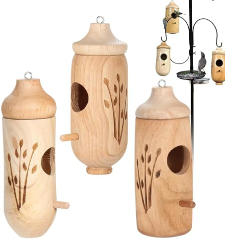 Maisons Pour Oiseaux Bourdonnants, Maison De Colibri Pour L'extérieur - 3x Outdoors HummingBird Cancône De La Cabane - Maison De Grottes Pour Oiseaux Pour Jardin, Cour, Balcon, Porche, Arbre