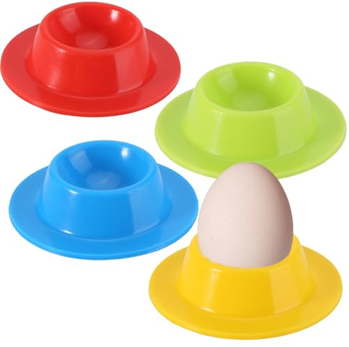 4Pcs Egg Cups Set – Colorful Stackable Egg Holders for Kids & Adults | Fun Breakfast Serving Tray | Durable, Food-Safe, Dishwasher Safe Egg Cups | Perfect for Dining Table & Family Meals