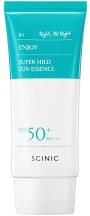 SCINIC Enjoy Super Mild Sun Essence SPF50+ PA++++ 50ml – Lightweight Hydrating Korean Sunscreen for Sensitive Skin, Broad Spectrum UV Protection, Non-Greasy, No White Cast, Daily Face Sun Care