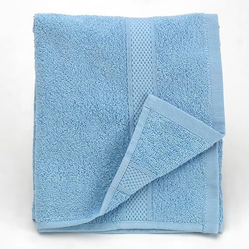 Boncasa - Jeu de Serviettes - 100 % Coton Peigné (non-regénéré) - Qualité Ring Spun - Toucher Doux - 450 g/m² (Set de 3 Pièces 100x150 cm, Bleu Clair)