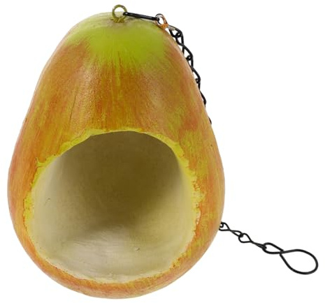 Lurrose Pear-shaped Hanging Bird Feeder for Garden Outdoor Use Weather-resistant Robust Design with Large Capacity Tray for Seeds and Fruits Decorative Wild Parrot Food Holder for Trees