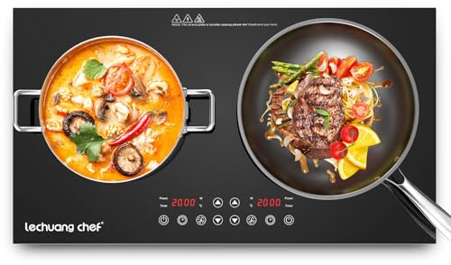 Lechuang Chef 4000W Double Induction Hob, 2000W+2000W