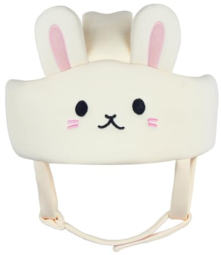 Baby-Schutzhelm, verstellbar, kollisionssicher, weich, niedlicher Cartoon-Häschen-Baby-Kopfschutz zum Krabbeln, Gehen