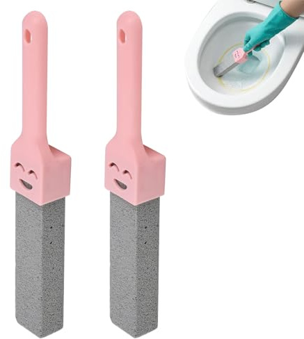 FooYee Piedra Pómez para Limpiar Inodoros – 2 Unidades con 2 Mangos, Limpiador de Baño Natural, Quita Manchas y Sarro para WC, Piscina, Azulejos – Herramienta de Limpieza Reutilizable
