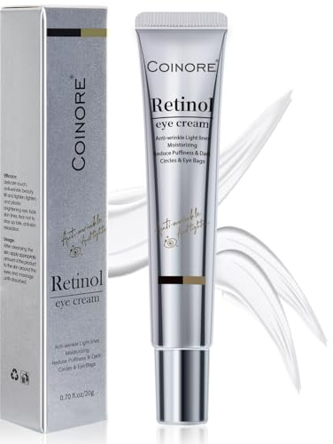 Retinol Under Eye Cream - Anti-Aging Treatment for Dark Circles, Puffiness & Wrinkles, Gentle Formula for Men & Women to Reduce Fine Lines, 0.7 Fl Oz