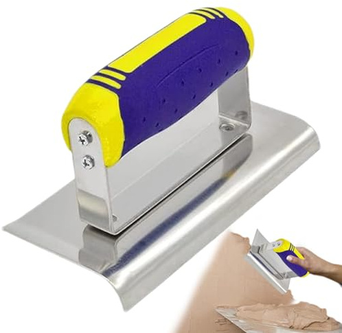 Concrete Finish Edge Cutter - 6 Inch Stainless Steel Trowel, Rivet Free Hand Edge Cutter, Finishing Tools with Ergonomic Handle | Precision Concrete Cutting Tool for Shaping Gla