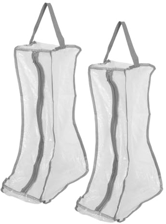 Cabilock 2 Piezas Bolsa para Botas Altas y Cortas de PVC Transparente con Cremallera, Gran Capacidad para Organización Fácil y Protección contra Polvo en Uso Interior y Exterior