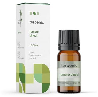 TERPENIC – Aceite Esencial de Romero Cineol (Rosmarinus officinalis) – 10 ml – Uso Oral – Aroma herbal fresco y estimulante