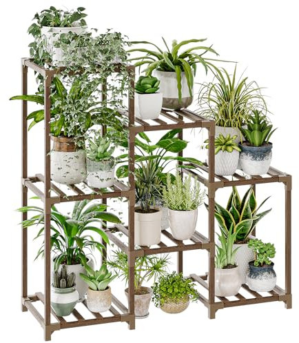 Bamworld Scaffale per Piante Moderno -Fioriera da Esterno Portavasi - Porta Piante Interno/Esterno- Compatibile con Vasi da Esterno/Interno
