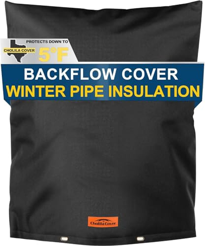 Cholila Cover Backflow Preventer Cover Insulated with Thicker 7 Layers Fabric, 16 W x 20 H Backflow Cover with Aluminum Foil Layer for Winter Pipe Freeze Protection, Backflow Insulation Cover