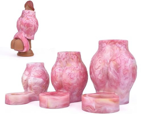 Youxclian Silikon Penis Sleeve mit Hodenring Penisring Penisvergrößerung Dick Hund Dildos Ring Penishülle Dog Knot Hohler Penismanschetten Penis Bondage Großer Knoten Dildo Sexspielzeug für Männer(M)