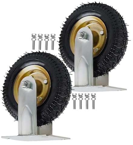 Ruedas Giratorias Giratorias, Conjunto De 2 Inflable De Goma Ruedas Sin Arañazos Y Silenciosas Capacidad De Carga 300 KG Ruedas De Carga Pesada, Para Muebles Aparato Carro Y Equipo Ruedas
