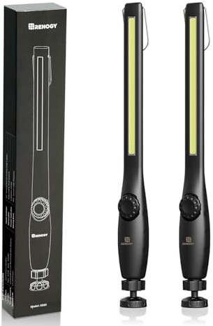 Dr. Prepare Rechargeable LED Work Light 2 Pack, Magnetic Inspection Light, 700 Lumens Portable Work Torch with 3200mAh Battery, 360° Swivel Base for Car Repair, Garage, Workshop & Emergency