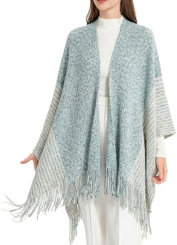ZLYC Soft Ponchos y capas de punto Mujer