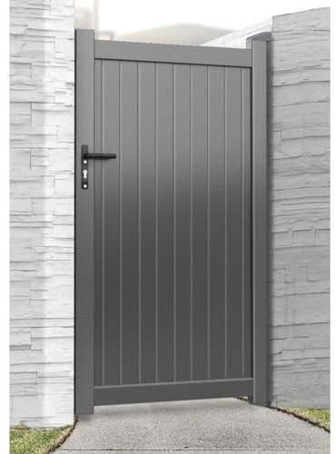 Aluminium Pedestrian Gate Grey 1050mm Wide x 1800mm High HAG03