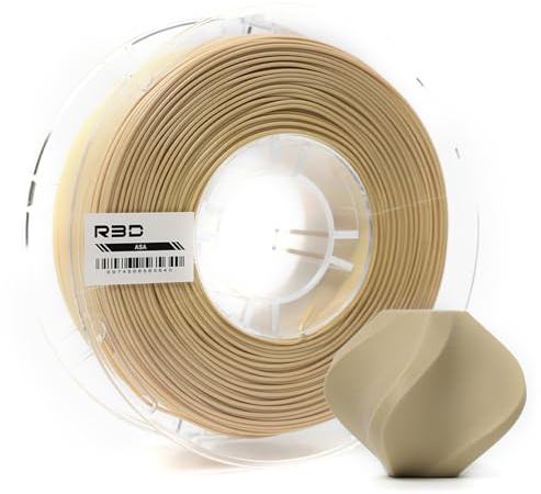 R3D ASA Filament 1,75 mm, 1 kg 3D-Druckerfilament, hitze- und wetterbeständig, Maßgenauigkeit +/- 0,02 mm, ideal für Outdoor-Funktionsteile Kompatibel mit AMS (Latte)