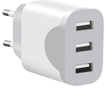 USB Ladegerät, 3-Port USB Stecker für iPhone 16 15 14 13 12 11 Pro Max SE XS XR 8 Plus SE, iPad, Samsung Galaxy