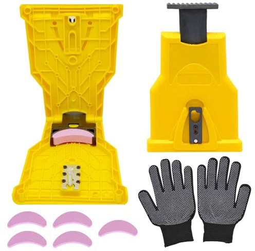 Chainsaw Sharpener, Fast Chain Saw Sharpener Tool, Chainsaw Sharpening Kit with 7 Pcs Stone Grinder, Fits for 14in, 16in, 18in, 20in Two-Hole Chainsaw Bar