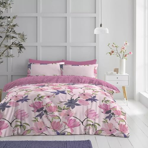 Super Dreamer Complete Bedding Set 4 Piece - Hotel-Quality Fitted Sheet with Duvet Cover, Pillowcases - Reversible Poly Cotton Bedding Double Bed Set - Breathable Comforter Cover
