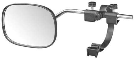 Rétroviseur universel pour caravane avec verre convexe pour agrandir l'angle de vision lors de la conduite de caravane - Noir - Fixation réglable avec clips et bande élastique