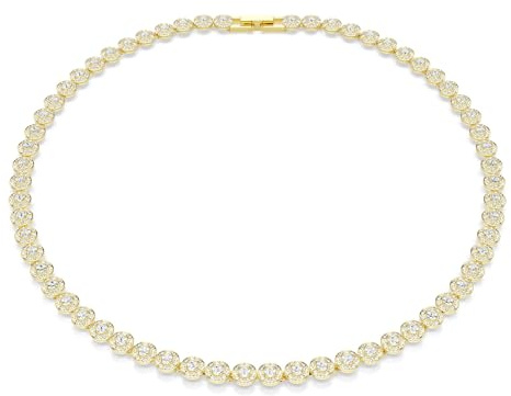 Swarovski Collana Una Angelic, Taglio Round, Piccola, Bianca, Placcato color oro
