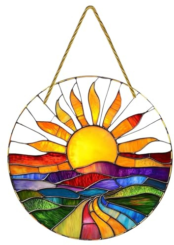 poraceous Acchiappasole Cristallo, Appeso Arcobaleno Prisma Finestra, Acchiappa Sole Acrilico, 20x20cm Acchiappa Forma Girasole, Pendenti Prismi Cristallo, Acchiappasole Arcobaleno per Casa Giardino