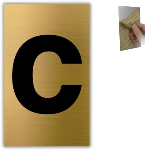 LEIASA | Número de Casa - 4x6,5 cm - Aluminio - Placa Numeración Portal - Numero para Buzón - Cifra Puerta Hotel - Cartel Dirección - Señal Número Edificio - Grosor 0.8 mm - Dorado (c, 65mm)