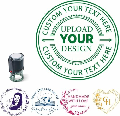 Personalised Stamps,Custom Stamps,9 Ink Colors, Rubber,Wood Handle