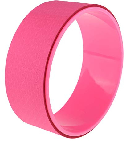 Tubayia yogahjul yogarulle fitness pilates yogarulle dharmarad för ryggsträckning (rosa)