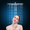 40 x 40cm Pommeau de Douche de Pluie en Acier Inoxydable, 16 Pouces Ultra mince Rectangle Tête de Douche, Haute Pression et Economie d'eau Pommeau Douche Rond Encastrable pour Salle de Bain, Argent