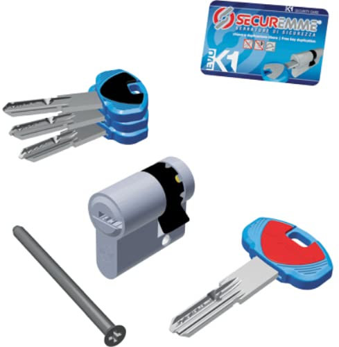 MEZZO CILINDRO SAGOMATO EVO K1 3100-M SECUREMME CROMO SATINATO CHIAVI 2 MM 40 30+10 KA