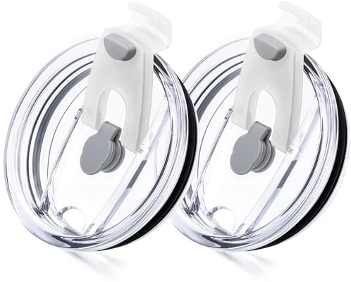 Soledea 20 oz Tumbler Lid, Replacement Lids Compatible for YETI 16/20/25 oz Tumbler, 24 oz Mug and 10 oz Lowball 2.0 Rambler, 2 Pack Travel Spill Proof Cup Lids Covers