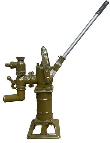 Elitix Pompe a Eau Manuelle Pompe à Main pour Eau de Puits Profond, Pompe Manuelle Portative pour Jardin Extérieur, Ferme, Pompe à Main à L'ancienne pour Pichet, Installation Facile(Beige)